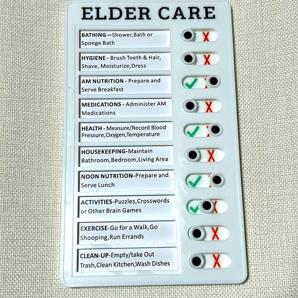 Elder Care Checklist Chorus Chart Detachable Paper 1 Piece - Picture 1 of 6